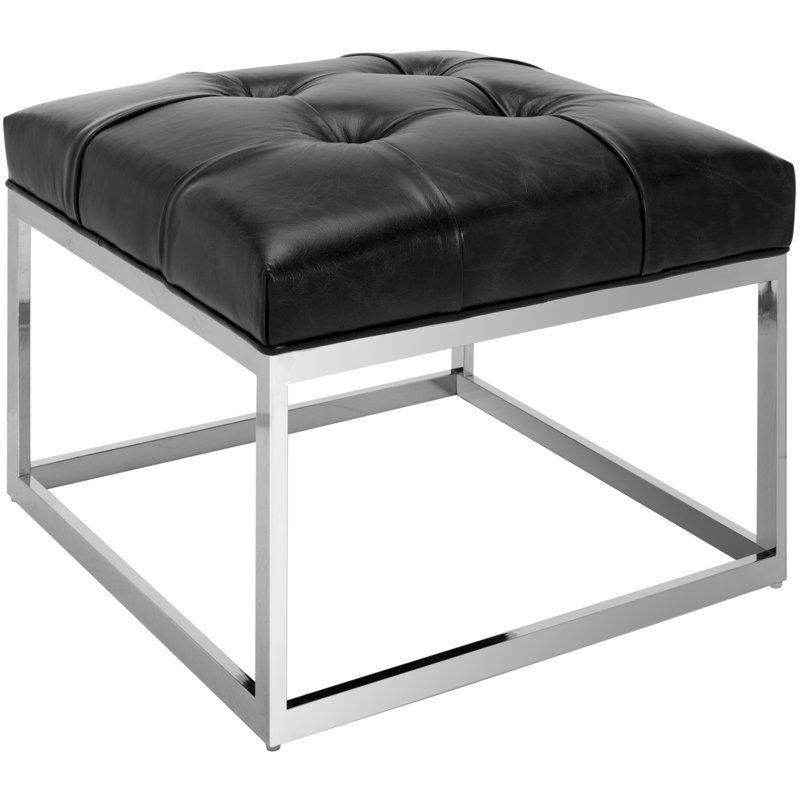 Pouf en cuir Sidney