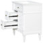 Meuble-lavabo blanc de 30 po en bois d'hévéa massif, lavabo en céramique, tiroir rabattable, tablette réglable et rangement pour porte