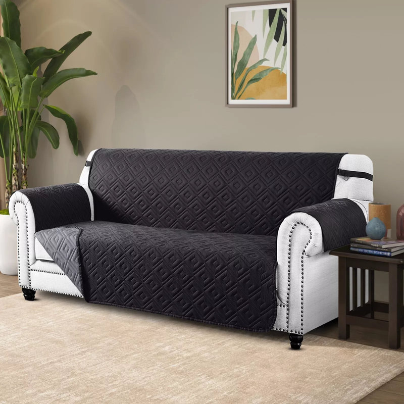 Reversible Waterproof Sofa Cover – Quilted Anti-Slip Couch Protector with Adjustable Strap, 179cm H × 280cm W (3 Seater)