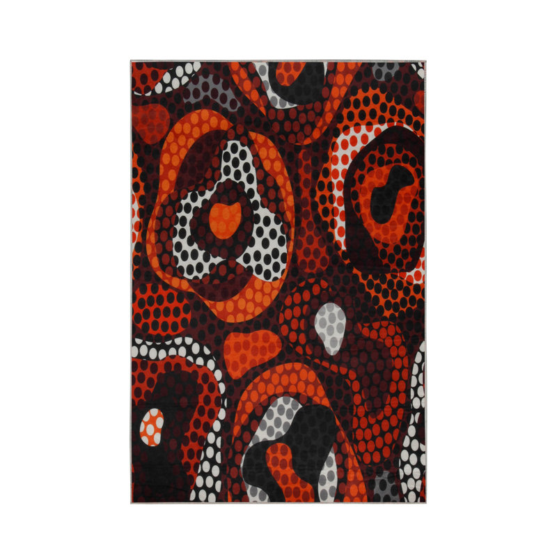Soft Hall Carpet 2.6 x 4.9 Feet | 100% Polyester, 0.04 in Pile Height | Antibacterial, Non-Slip Underside | Woven with 3D Digital Printing | Machine Washable | Durable & Stylish for Entryways & Living Rooms