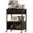 Coffee station, small microwave stand with drawer, movable farmhouse coffee station with table on wheels-709633897