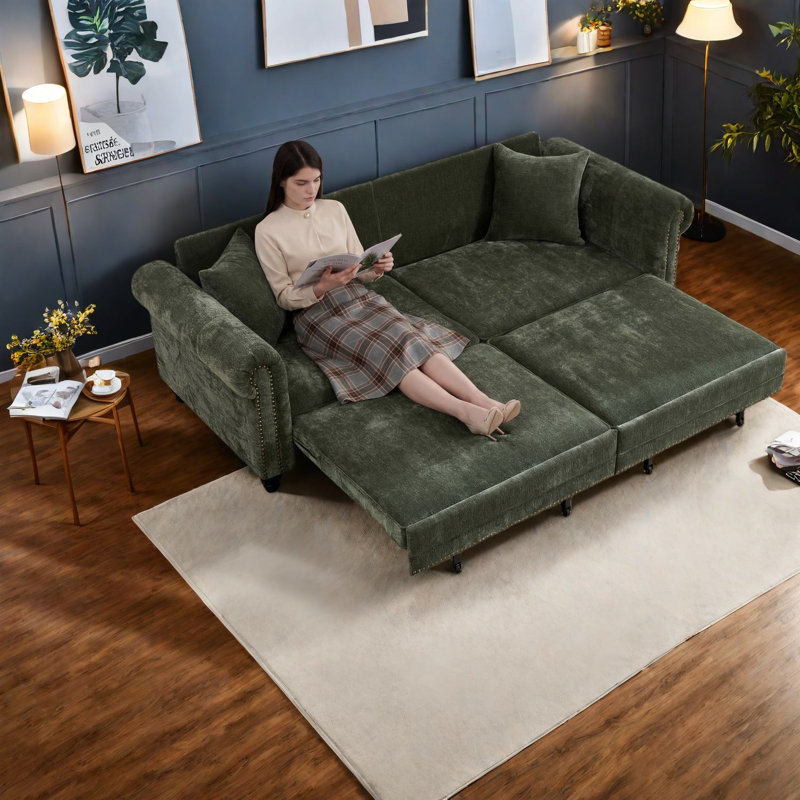 In 1 Canapés convertibles, canapé-lit en chenille moderne pour la maison