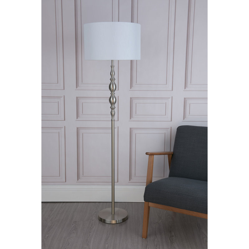 Ambleside 156cm Traditional Floor Lamp, Satin Chrome