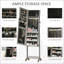 Armoire à bijoux, rangement autoportant verrouillable avec miroir pleine grandeur et amp; 3 angles réglables | Gris | Panneau de fibres à densité moyenne