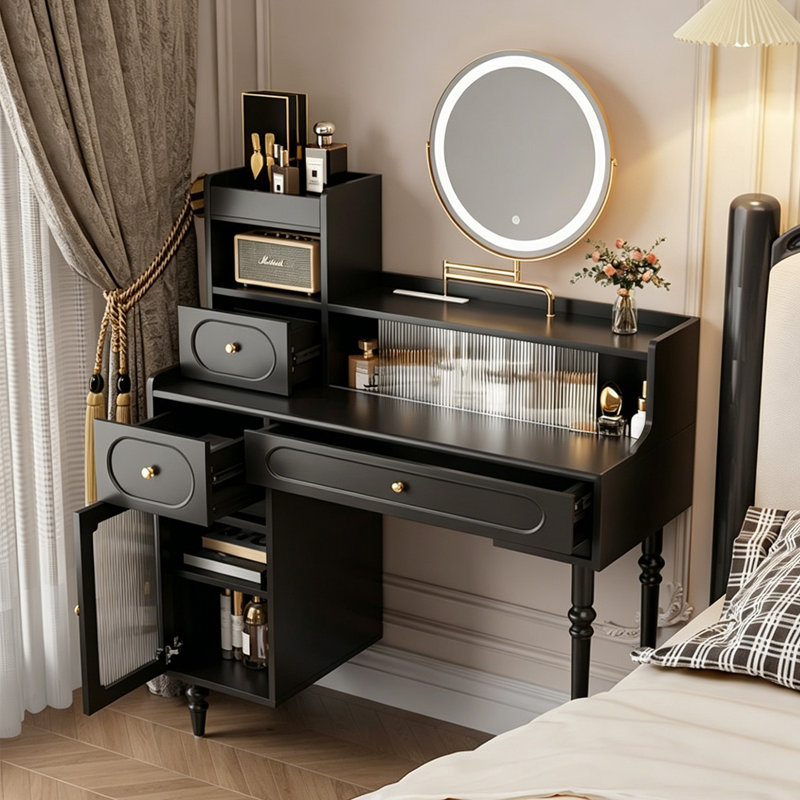 Coiffeuse de rangement simple 39,37 "avec miroir