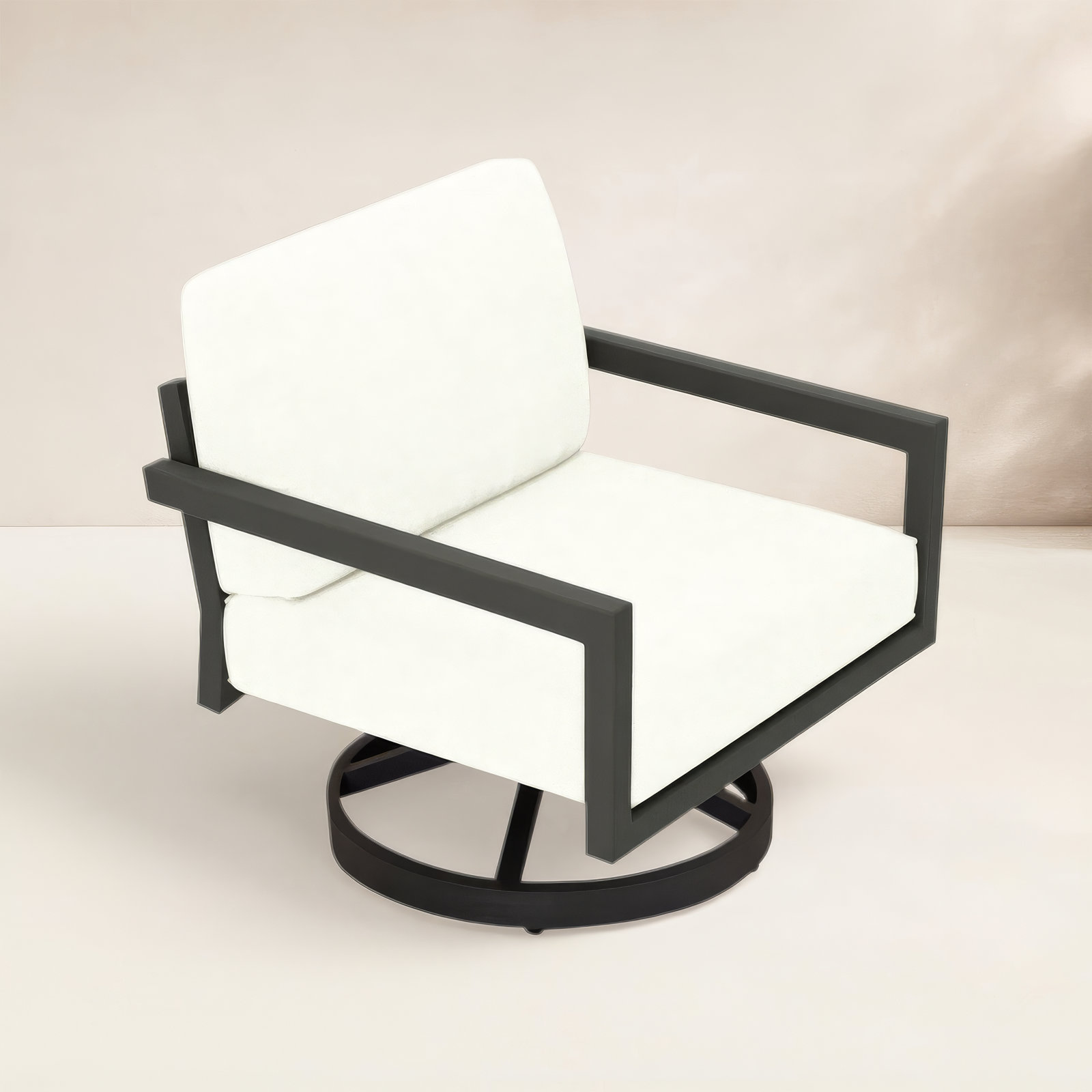 Vivant Outdoor Chair with Sunbrella® Cushions, White, Canvas Natural Sunbrella® Canvas