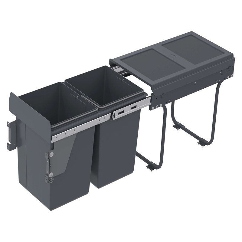 Modket Pull Out Top Mount Double Trash Can 16 Gallon, 9 Gallons