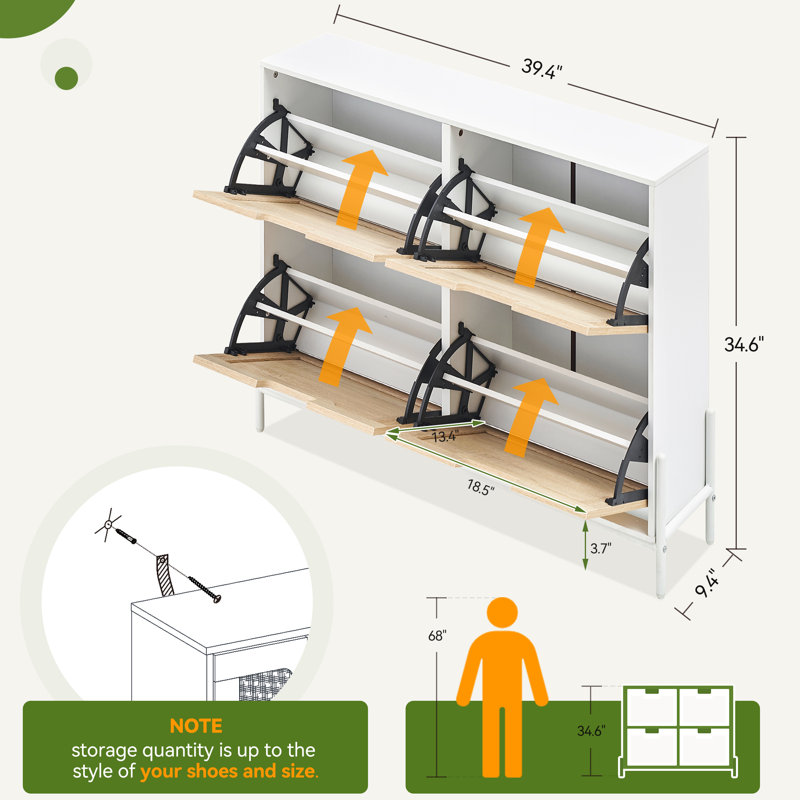 Annibella 16 Pair Shoe Storage Cabinet