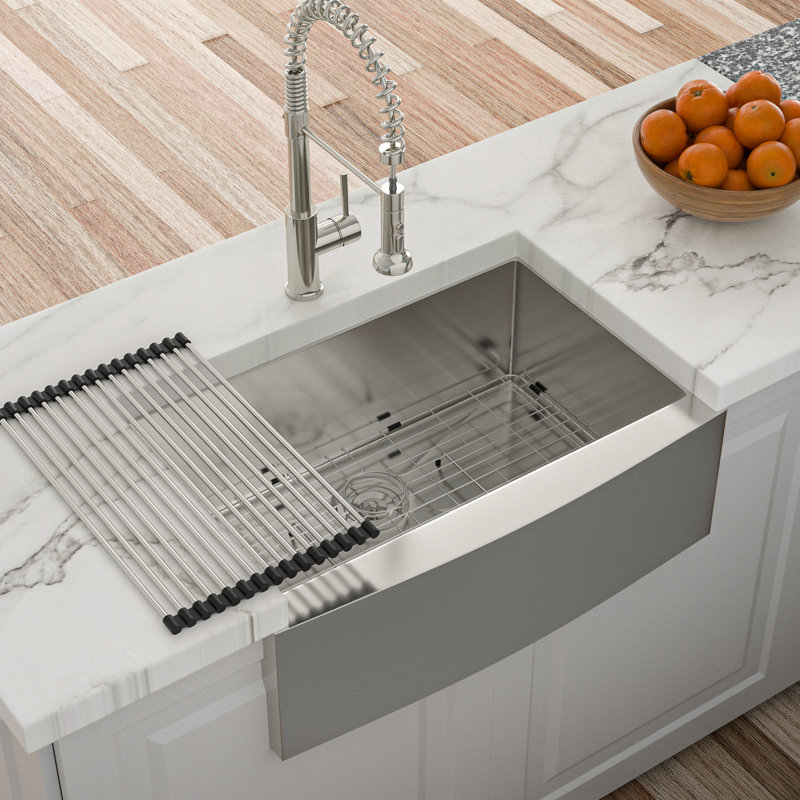 27"X21"X10" Kitchen Sink, Stainless Steel 16G T304, Style, Easy Drainage, Soundproofing, 10 Inch Deep Basin 27" Depth, X-Shaped Water Guide For 27"X21"X10