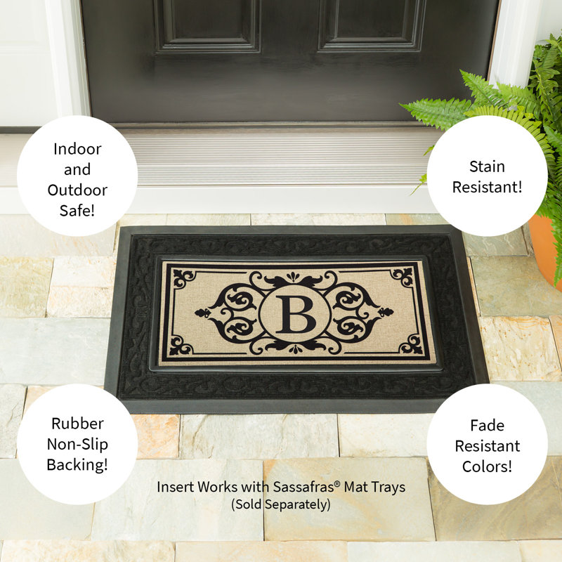 Cambridge Monogram Burlap Sassafras Switch Mat, B