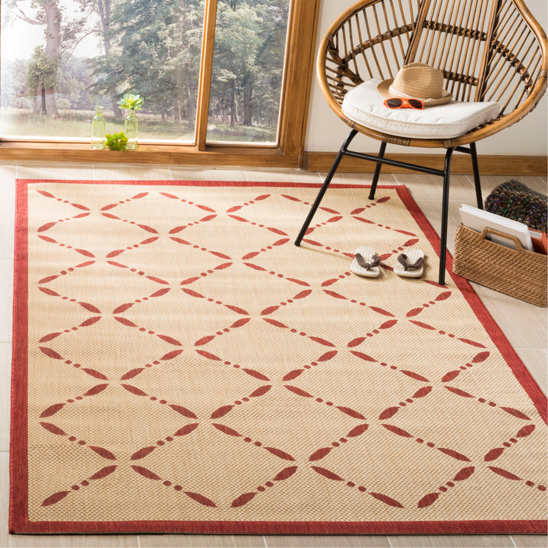 Tapis d'intérieur / extérieur à motif géométrique Coreatha Martha Stewart, Rectangle 4 pi x 5 pi 7 po