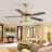 52 Inch Ceiling Fan With Light, Ceiling Fan With 5 Blades, Hammered Glass Shade, Remote Control, Reversible Motor For Living Room Bedroom Dining Room-723923217-723923223