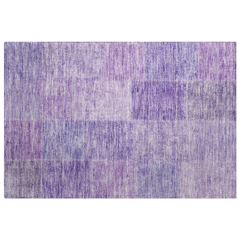 Tapis à poils longs de qualité supérieure lavable à la machine ADS664, Lavande, 1 pi 8 po x 2 pi 6 po