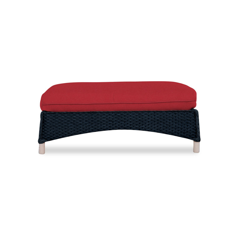 Mandalay Outdoor Ottoman, Callen Celadon, Ebony