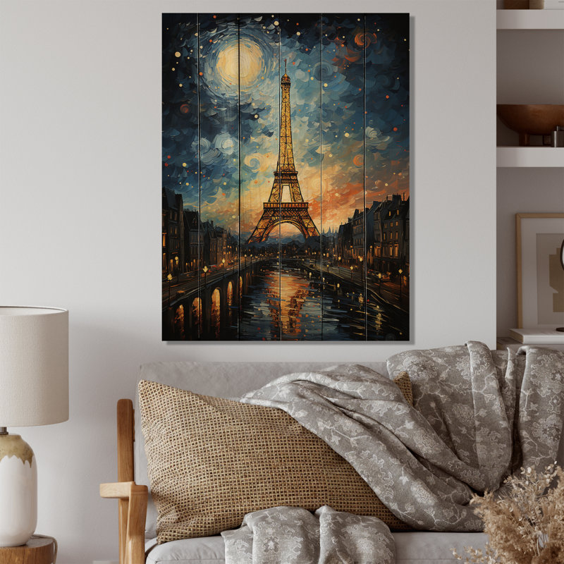 La Tour Eiffel au 19 siècle I sur bois, H 20 po x l 10 po x P 0,78 po