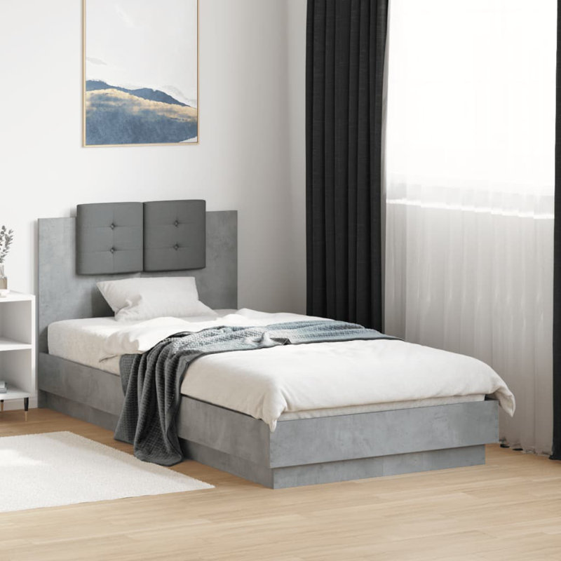 Middleport Bed, Concrete Grey, UK Small Single - 75 x 190 cm