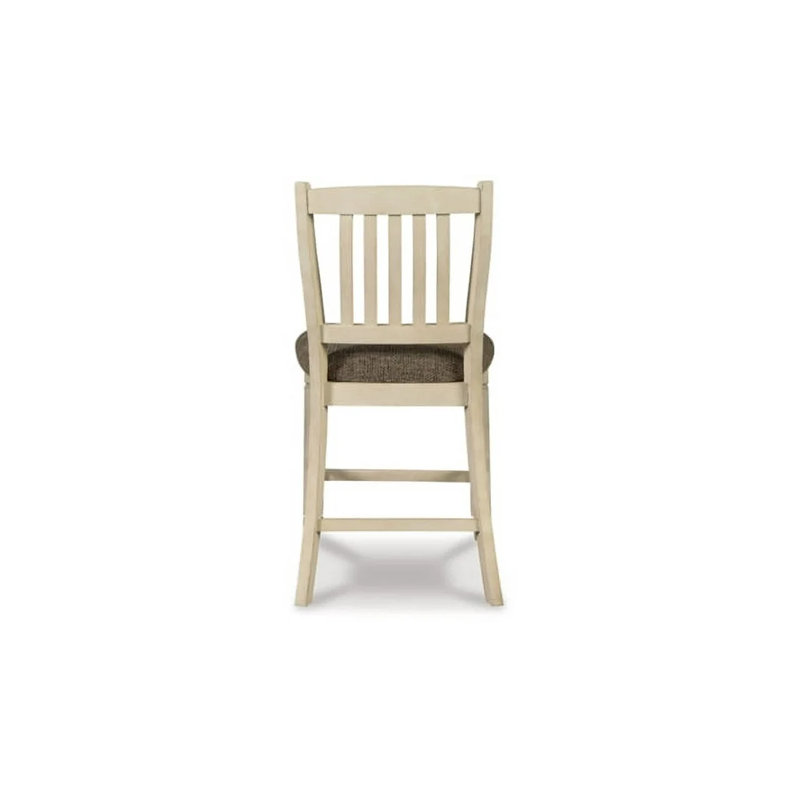 Antique White 24.5" Backless Bar Stool with Woven Seat