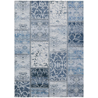 Washable Floral Indoor / Outdoor Rug
