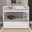 Lit superposé simple en bois avec lit gigogne et tiroirs-968306399