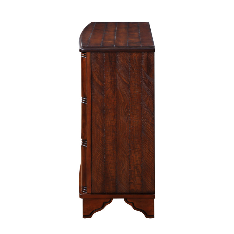 40"  Console Table With Storage Shelf, Light Espresso, Light Espresso/Navy Blue