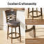 Tabouret de comptoir pivotant en bois rembourré de 26 pouces avec dossier large et siège en similicuir (ensemble de 2)-1391930102-1391952131