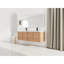Meuble-lavabo mural de 60 po, lavabo en résine blanche, 4 portes à fermeture douce, structure en contreplaqué, confort imitation chêne. Écran de couleur de meuble-lavabo avec matériau et élégance. Optimisation de l'espace
