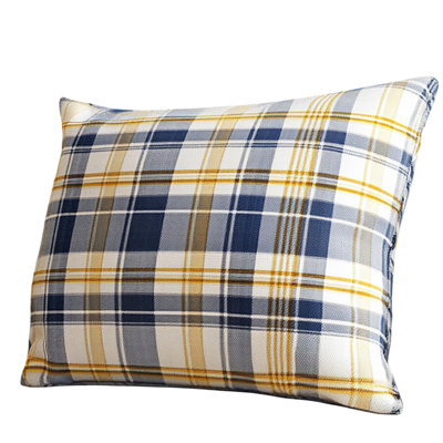 Blue Yellow Symmetrical Plaid pillow