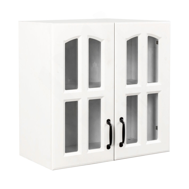 Wall Cabinet, Glass Door Display Wall Mounted Cabinet, Floating Cabinet With Inadjustable Shelves For Kitchen,Bathroom,Living Room