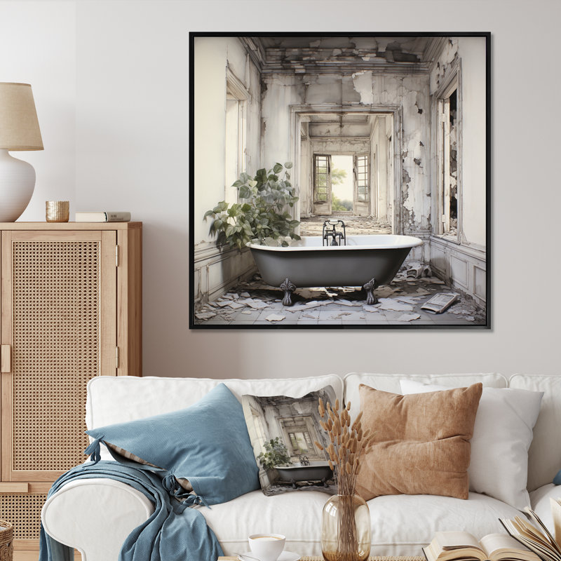 Bath Bath of Tranquility VI sur impression sur toile, Cadre flottant noir, H 30 po x l 30 po x P 1 po