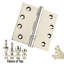 Charnière de porte simple à roulement à billes en laiton massif H 4,5 po x l 4,5 po-67148797