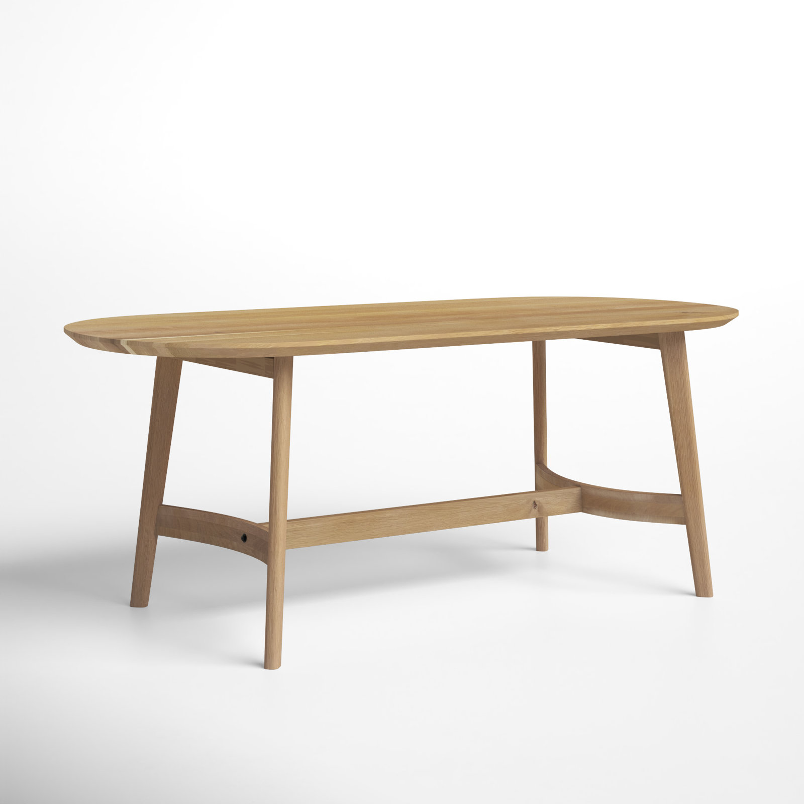 Signa Solid Oak Dining Table, 36" W x 76" L, Dark Brown