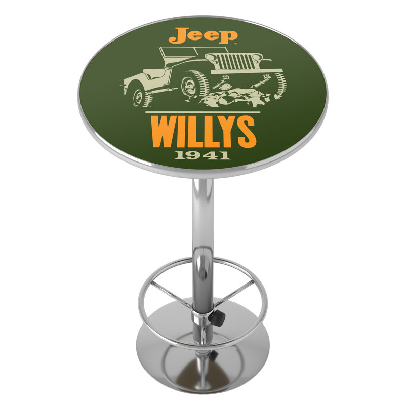 Jeep Willys Green Bar Table with Footrest