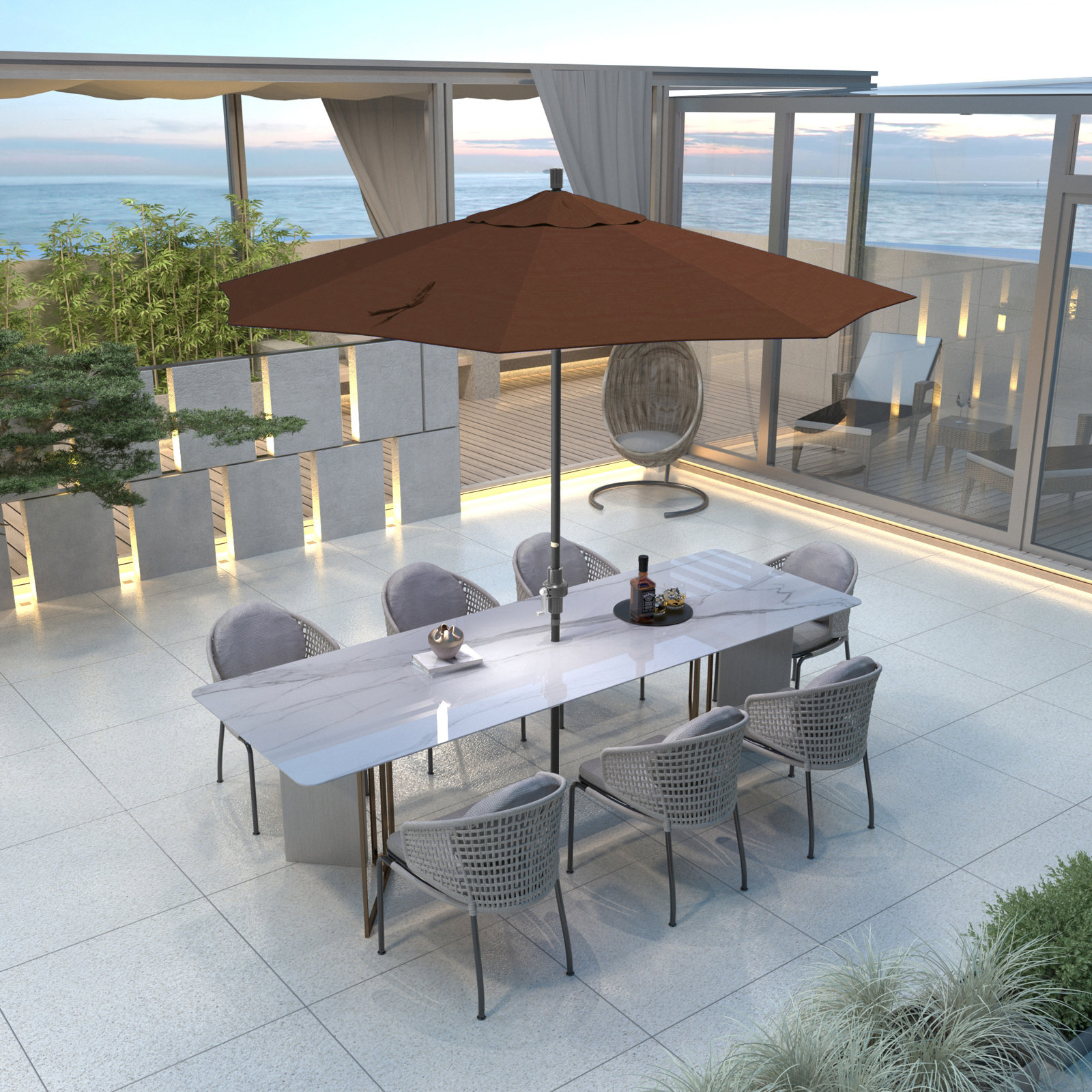 108'' Sunbrella® Outdoor Umbrella, Canvas Terracotta Sunbrella® Canvas