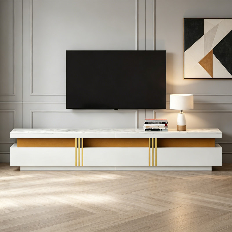 Unfinished TV Stand for TVs up to 88" with Fireplace Included