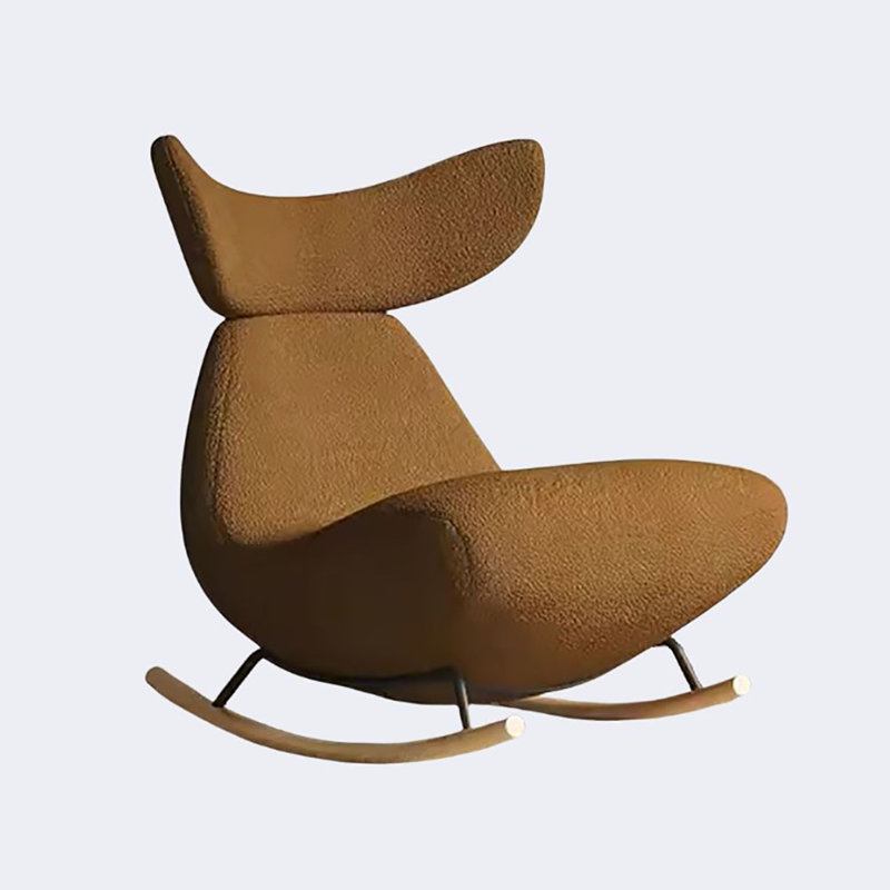 Chaise berçante de luxe nordique simple, Café noir