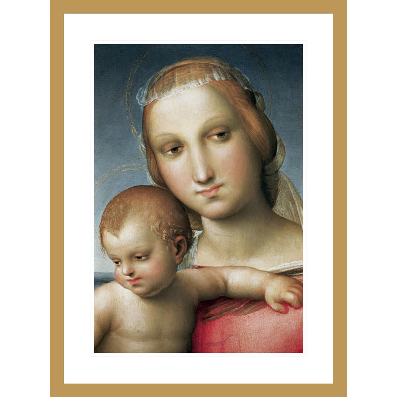 «Détail de la Vierge à l'enfant» par Raphael, impression giclée encadrée, H 29,5 po x l 22,06 po