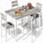 5-Piece Kitchen Table Chairs Set, Dining Table Set For 4, Rectangle Dining Room Table Set With Four Chairs And Wooden Table Top, Dining Table Set With Backrest For Small Spaces, Dining Or Living Room-959311465
