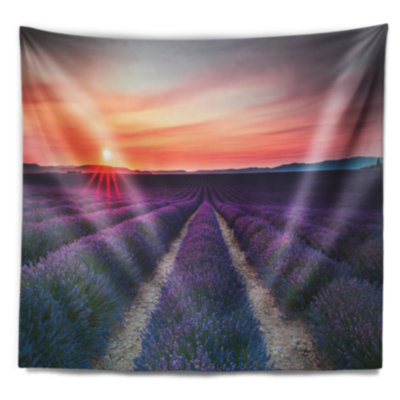 Tapisserie «Landscape Endless Rows» de lavande