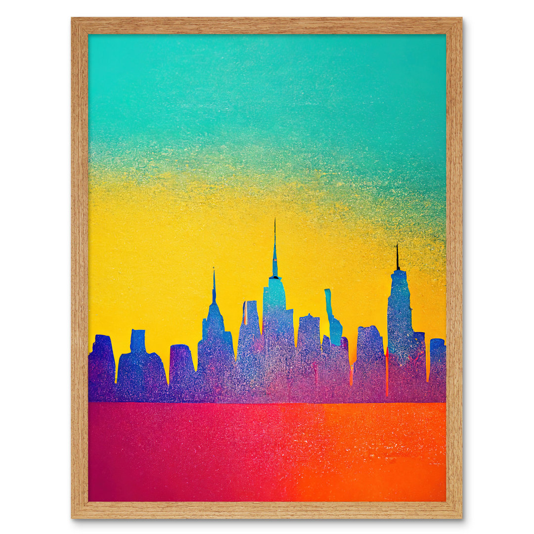 Bright Abstract New York Skyline Cityscape - Print
