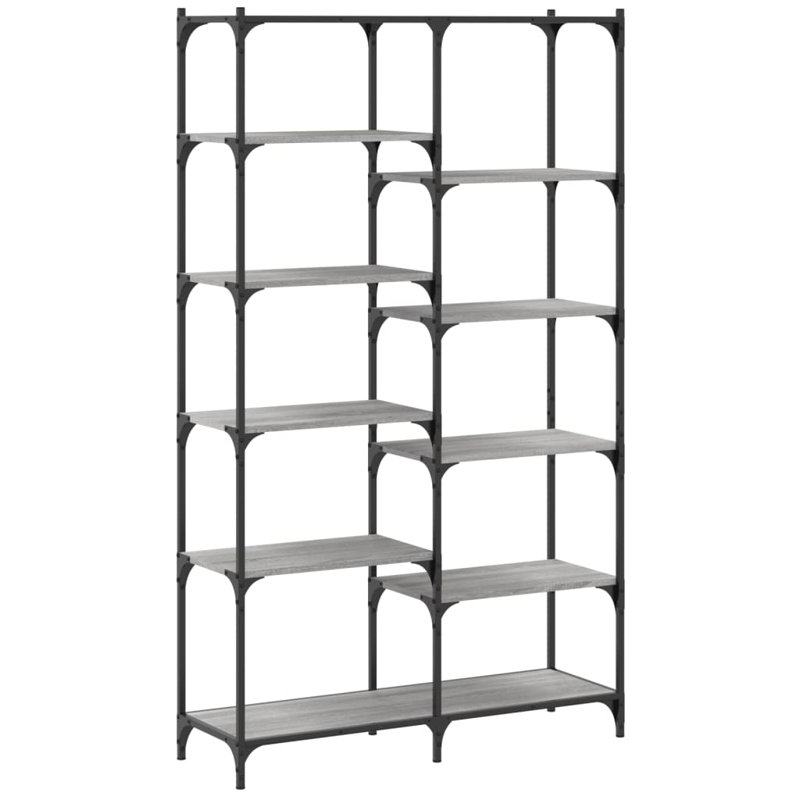 Alasiah 170cm H x 100cm W Iron Standard Bookcase, Grey Sonoma