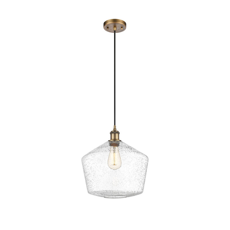 Luminaire suspendu simple à 1 lumière Gabbie, Laiton brossé