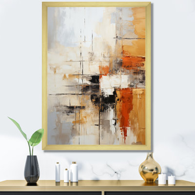 Orange Black Abstract Fractal Impressions - Fractals Large Wall Art