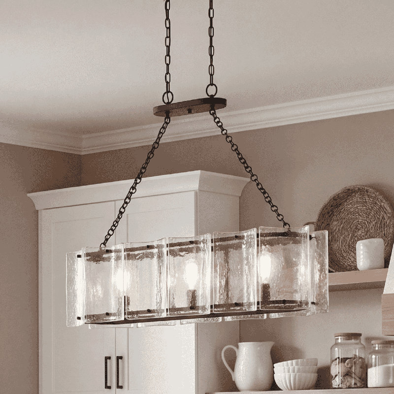 Lustre linéaire à 3 lumières Genry en noir mat, Noir mat