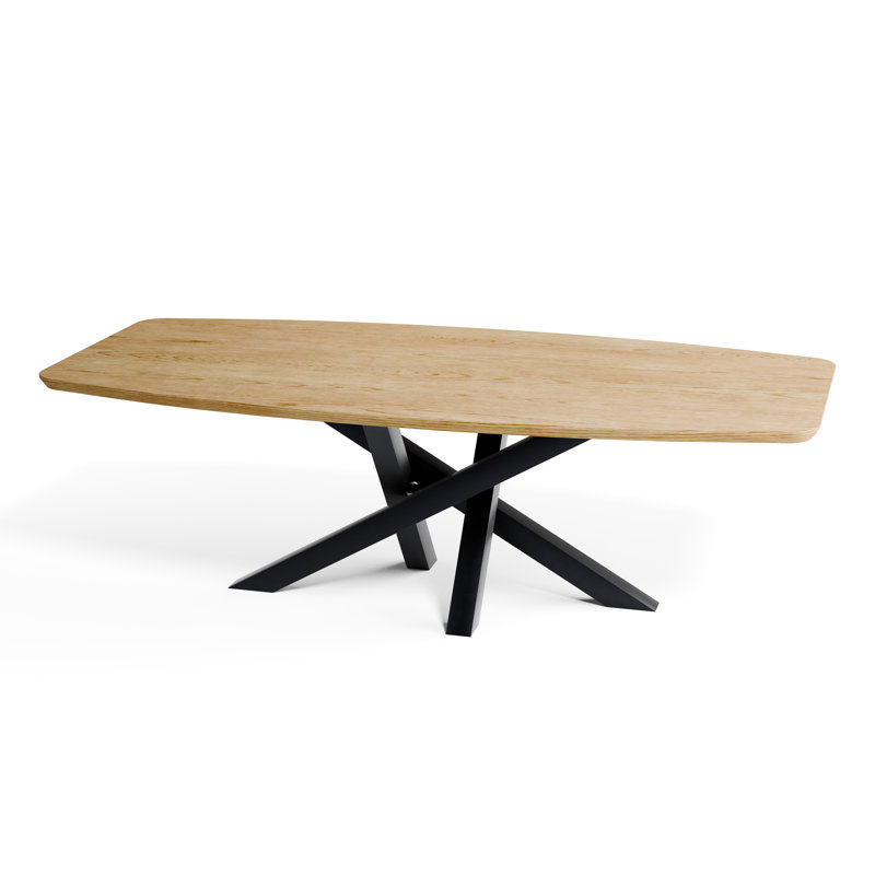 Solid Danish Oval Dining Table with Attis Base, 95"L x 45"W x 30"H, Pure Oak