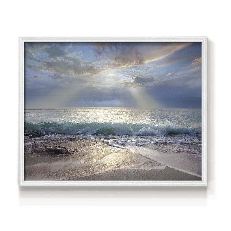 Bleu turquoise matin - reproduction encadrée, H 22 po x l 28 po, Blanc