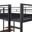 Lit mezzanine double en métal avec 2 tablettes et un bureau-1806173008