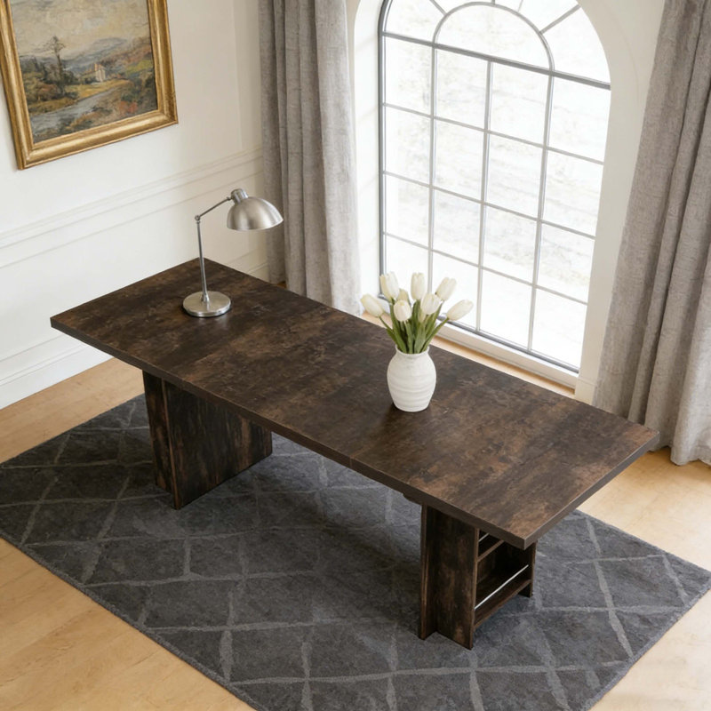 Grand bureau d'ordinateur avec rangement, Noir