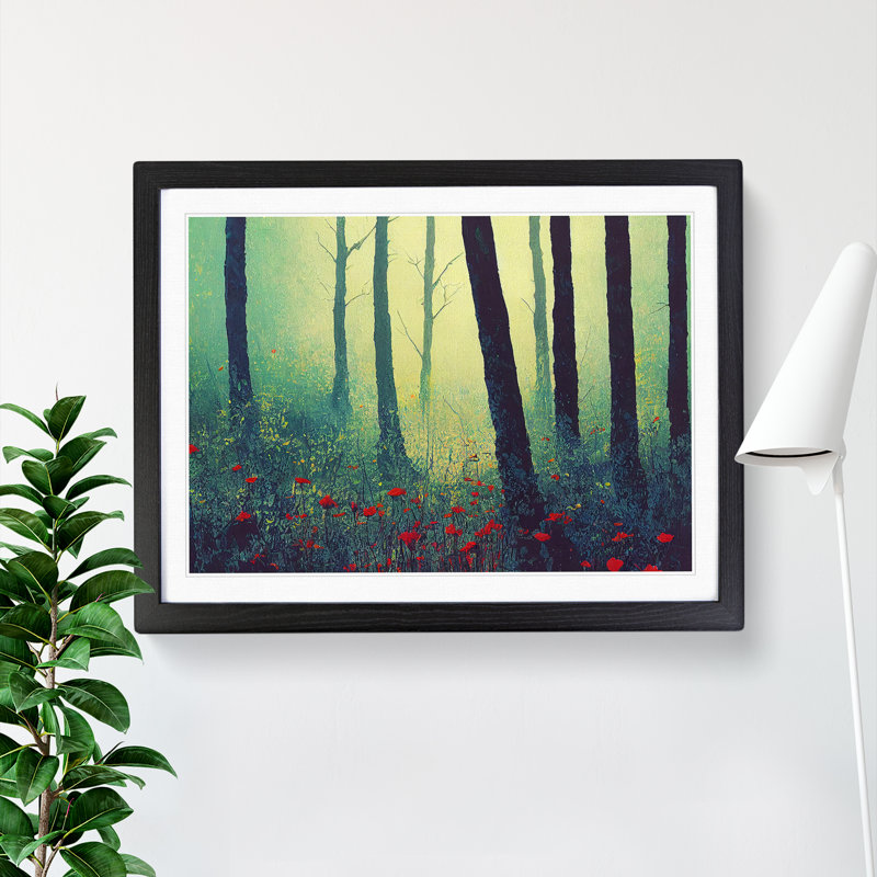 Flowers Of A Spring Forest Vol.4 - Single Picture Frame Painting, Black, 46cm H x 64cm W x 2cm D