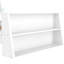 Lit simple bleu et blanc en forme de voiture, rangement pour les essentiels et plateforme basse, lit de construction, organisation de chambre à coucher avec tablettes, construction à niveau-1807438174