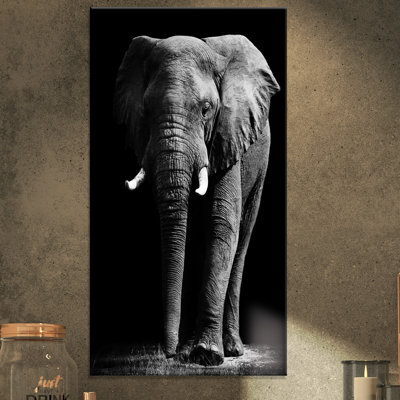 «African Elephant in Black Artwork», reproduction d'impression